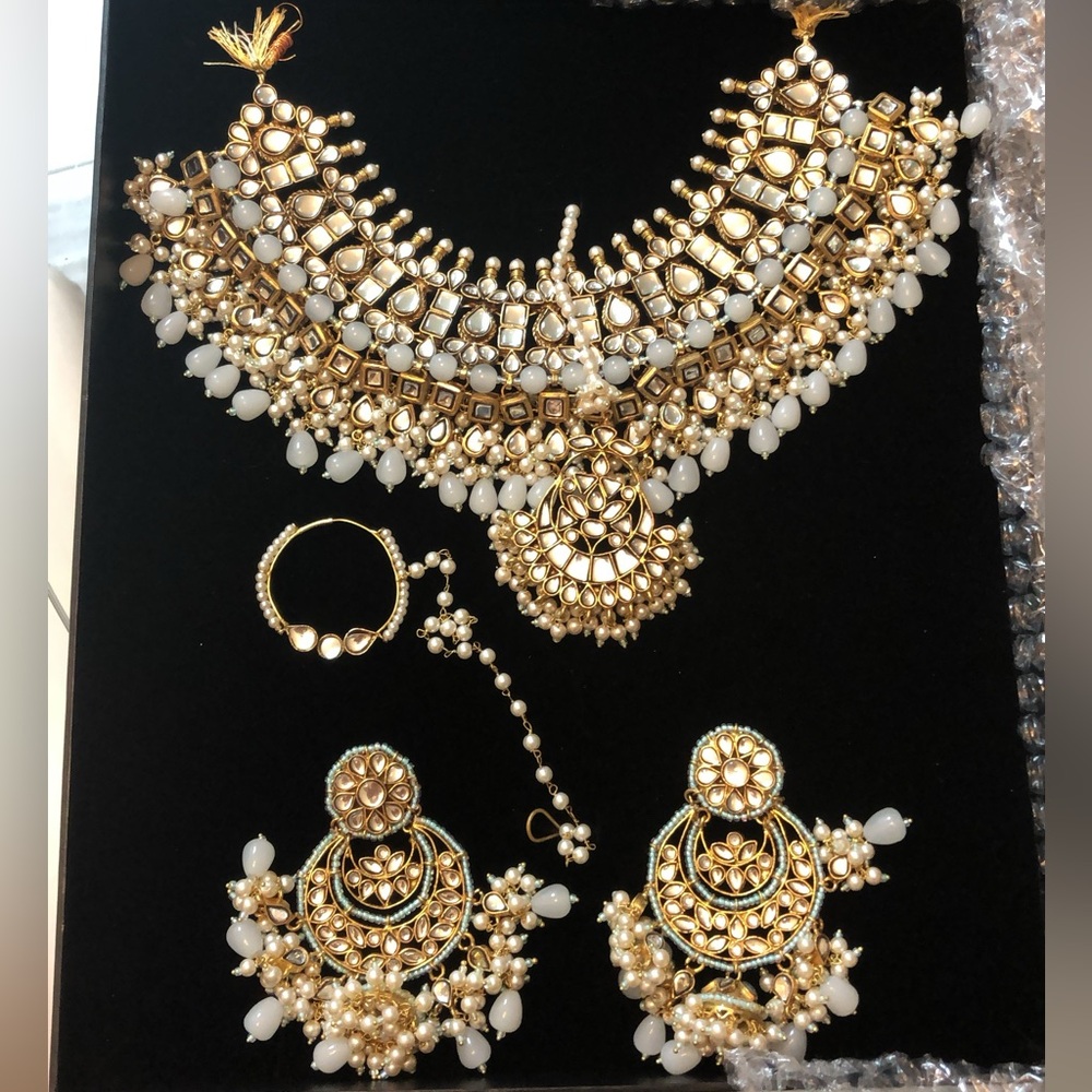 Gold Plated Polki Bridal Set